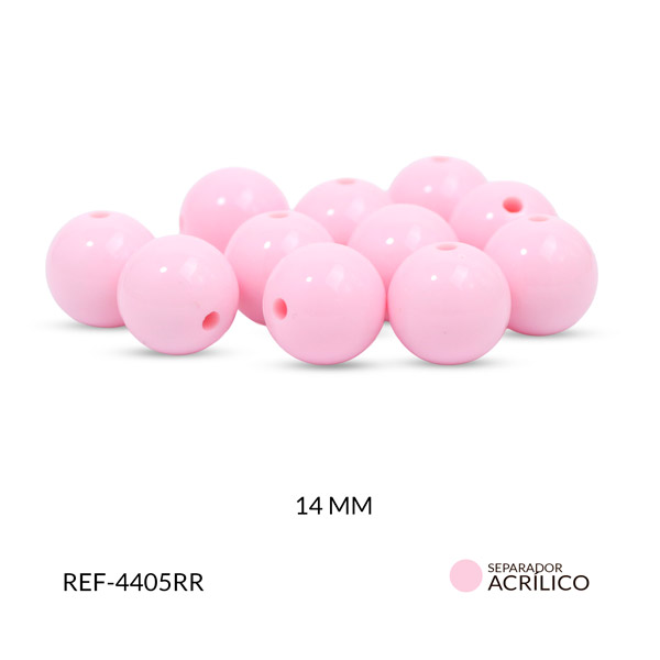 Abaco acrílico bola rosado 14mm x 125grm