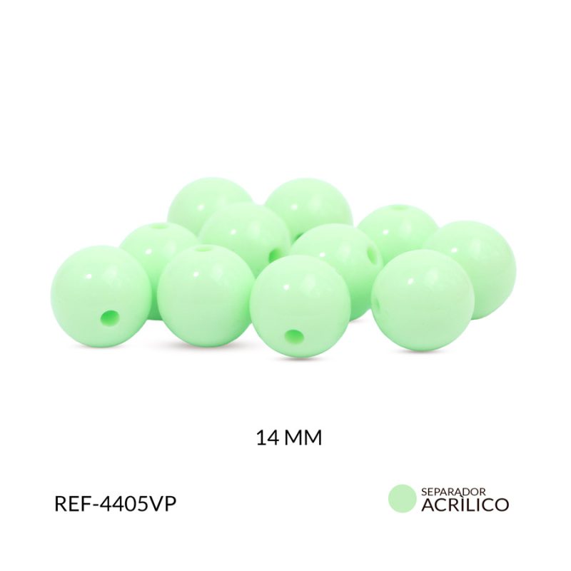 Abaco acrílico bola verde 14mm x 125grm