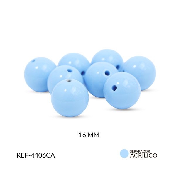 Abaco acrílico bola azul claro 16mm x 125grm