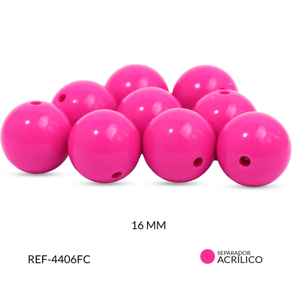 Abaco acrílico bola fucsia 16mm x 125grm