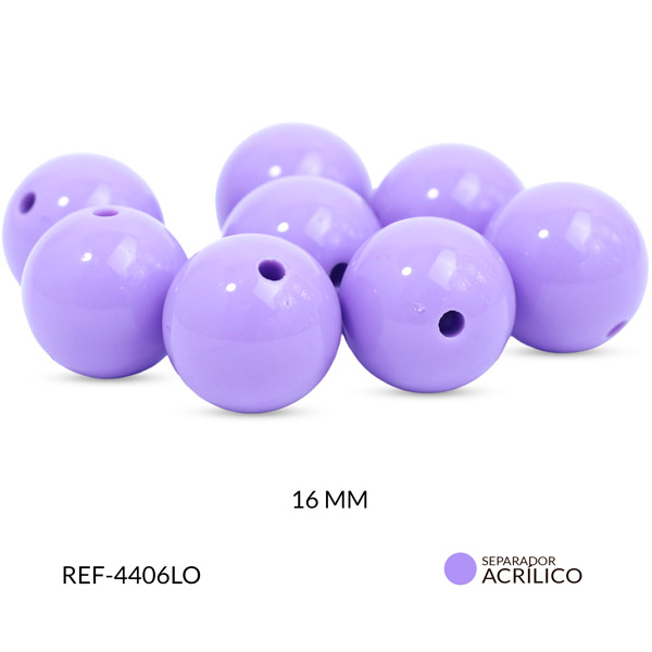 Abaco acrílico bola lila 16mm x 125grm