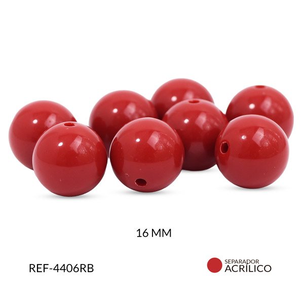 Abaco acrílico bola rojo 16mm x 125grm