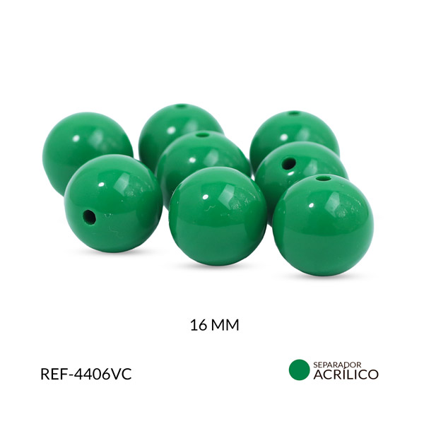 Abaco acrílico bola verde16mm x 125grm