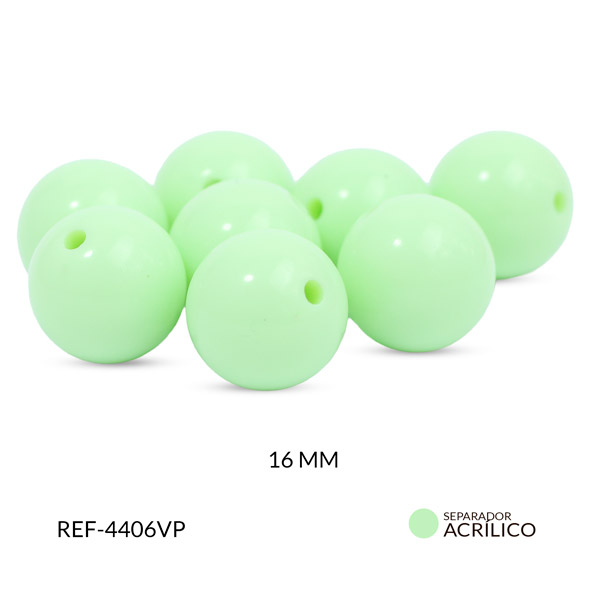 Abaco acrílico bola verde pastel 16mm x 125grm