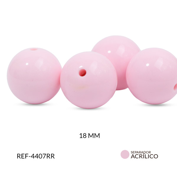Abaco acrílico bola rosado 18mm x 125grm