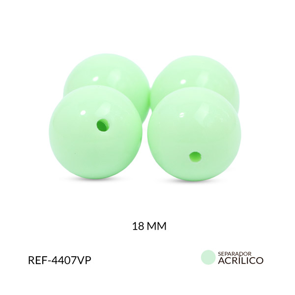 Abaco acrílico bola verde pastel 18mm x 125grm