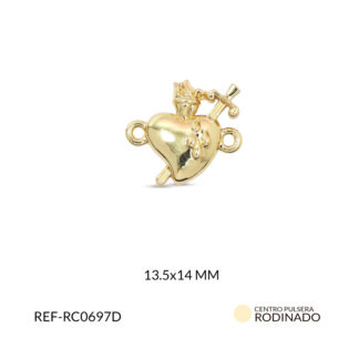 Centro pulsera covergold corazón 13.5x14mm x und