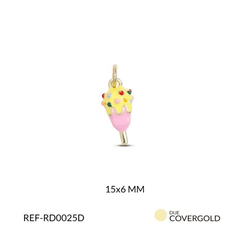 Dije covergold helado 15x6mm x unidad