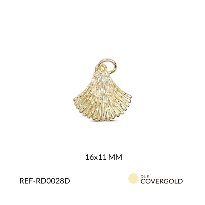 Dije covergold concha plana 15x15mm x unidad