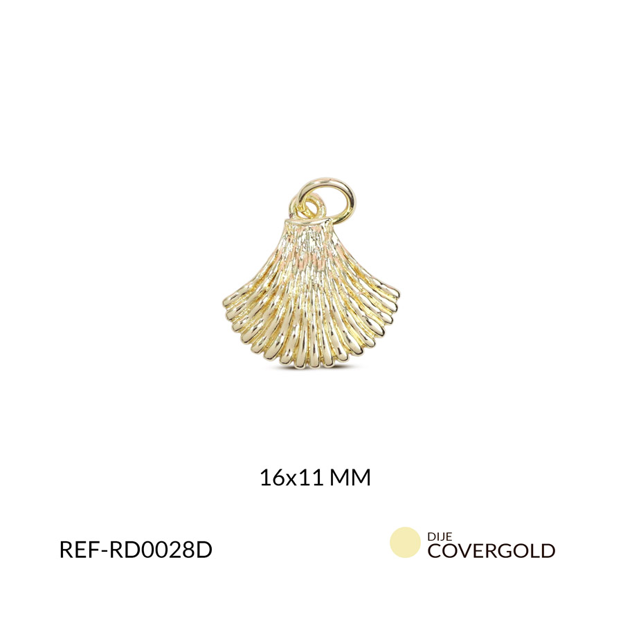 Dije covergold concha plana 15x15mm x unidad