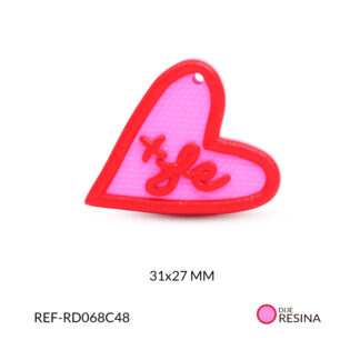 Dije separador corazón + fe 31x27mm x und