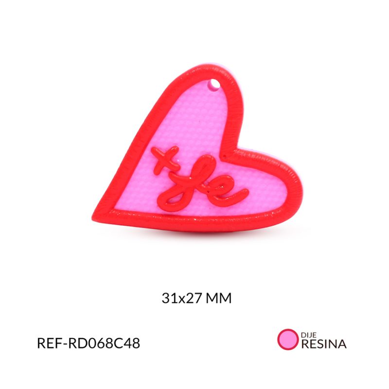 Dije separador corazón + fe 31x27mm x und