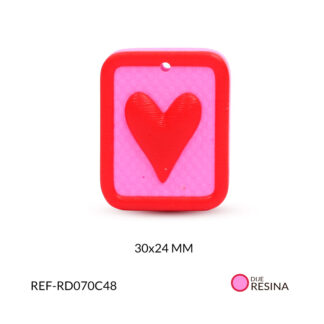Dije separador resina corazón 30x24mm x und