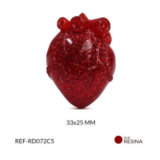 Dije resina corazón anatómico 33x25mm x und