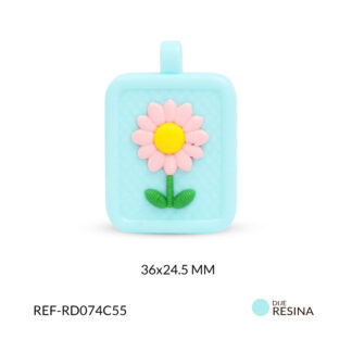Dije resina margarita rosada 36x24.5mm x und