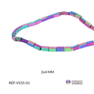 Separador vidrio rectángulo irisado 2x4mm x sarta
