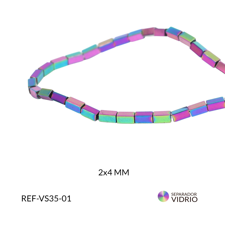 Separador vidrio rectángulo irisado 2x4mm x sarta