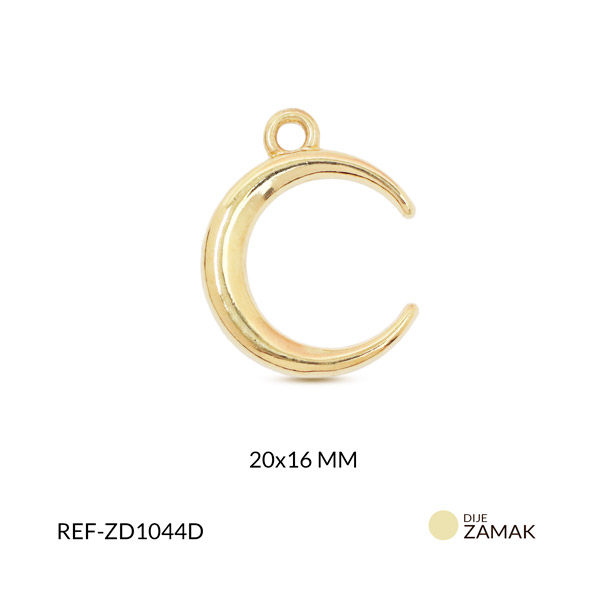 Dije zamak silueta media luna 20x16mm paquete x3 unidades