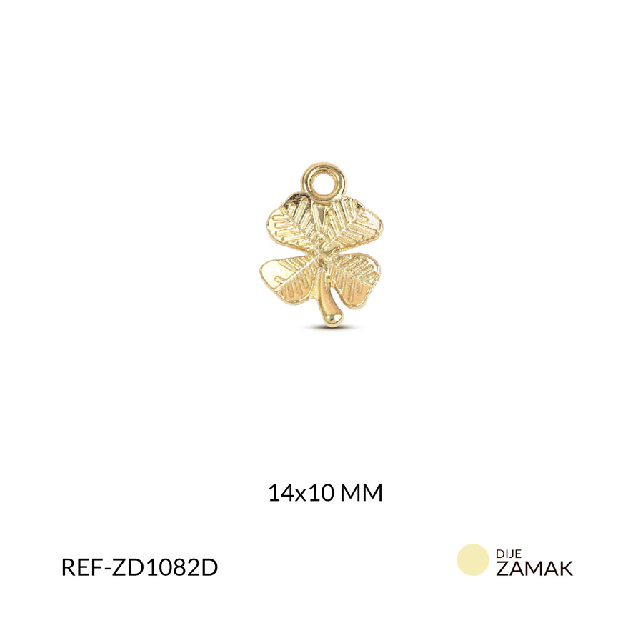 Dije zamak trebol 14x10mm x unidad