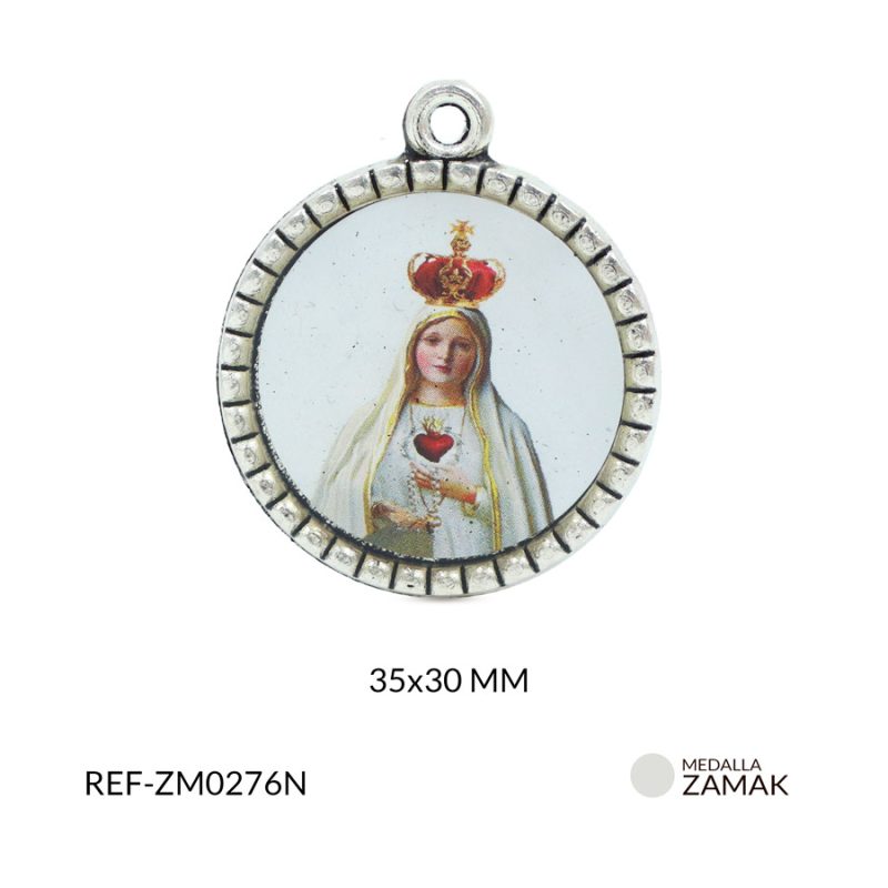Medalla zamak virgen fatima 35x30mm x und