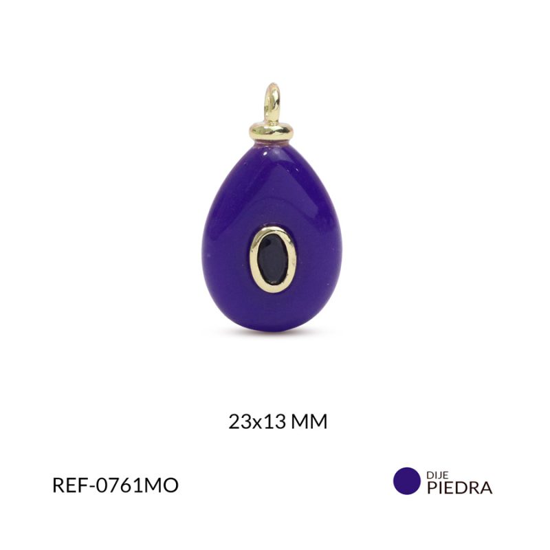 Dije en piedra natural ovalado ágata morada 23x13mm x und