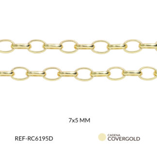 Cadena en covergold ovalada mediana 7x5mm x metro
