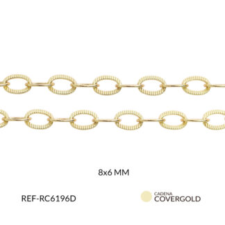 Cadena en covergold ovalada calada 8x6mm x metro