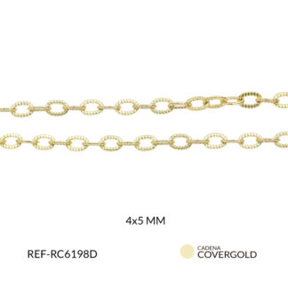 Cadena en covergold ovalada calada pequeña 4x5mm x metro