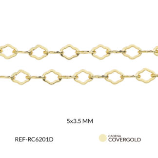 Cadena en covergold eslabón rombo pequeña 5x3.5mm x metro