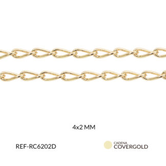 Cadena en covergold cubana delgada 4x2mm x metro