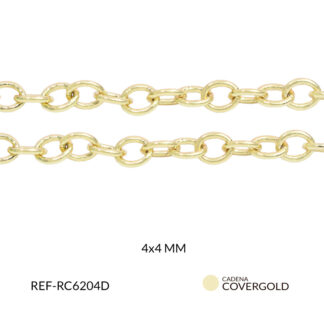 Cadena en covergold eslabón redondo 4x4mm x metro