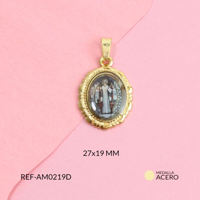 Medalla acero san benito resinado 27x19mm x und