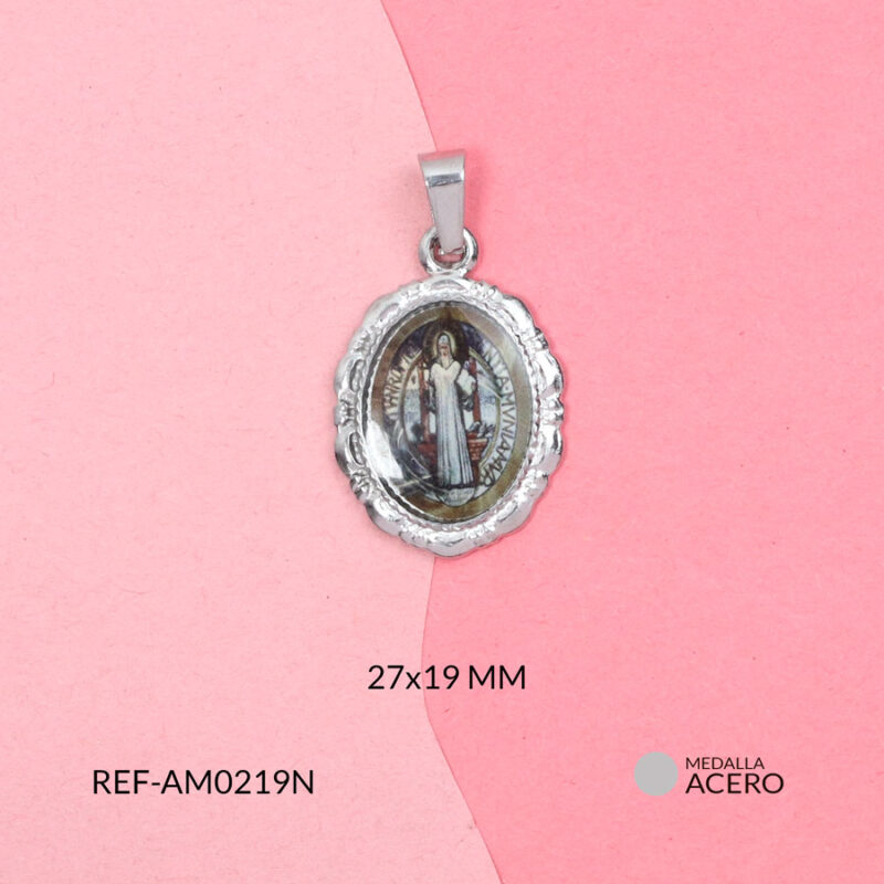 Medalla acero ovalada San Benito 25x21mm x und