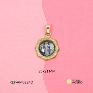Medalla acero circular San Benito 25x21mm x und