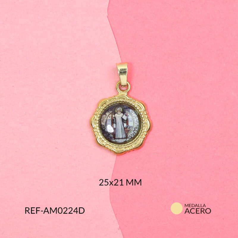 Medalla acero circular San Benito 25x21mm x und