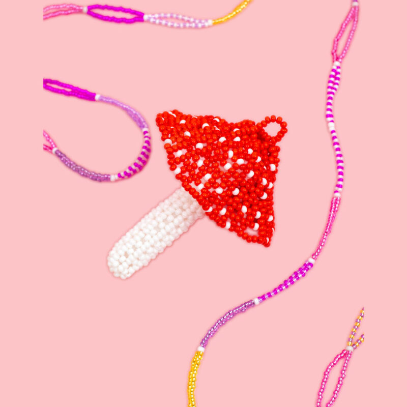 Clase Virtual Hongo Tejido 3D en Bisutería