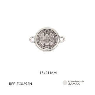 Centro pulsera zamak san benito 21x15mm x 6und