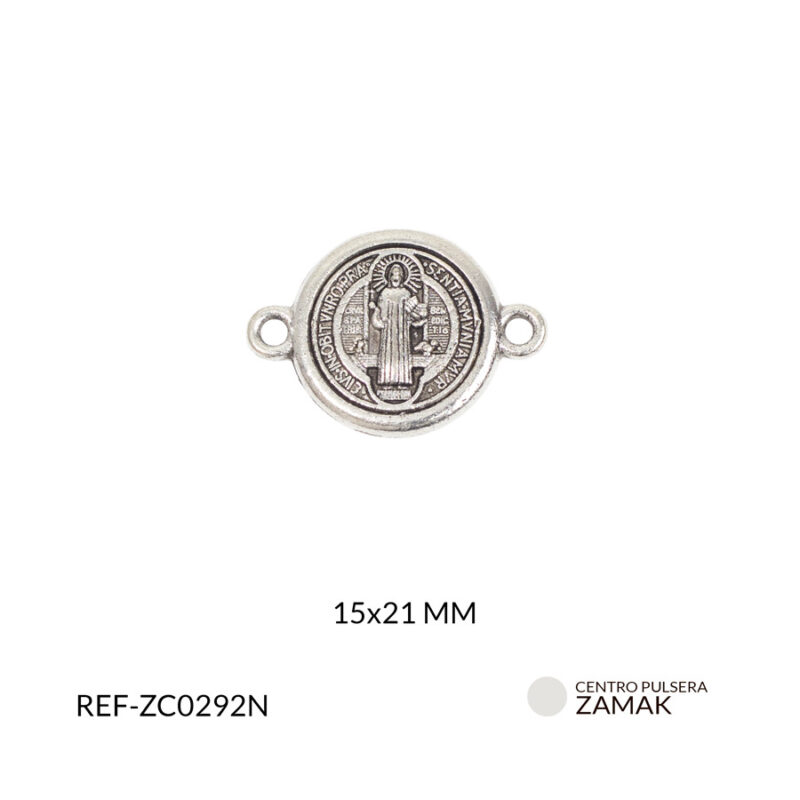 Centro pulsera zamak san benito 21x15mm x 6und