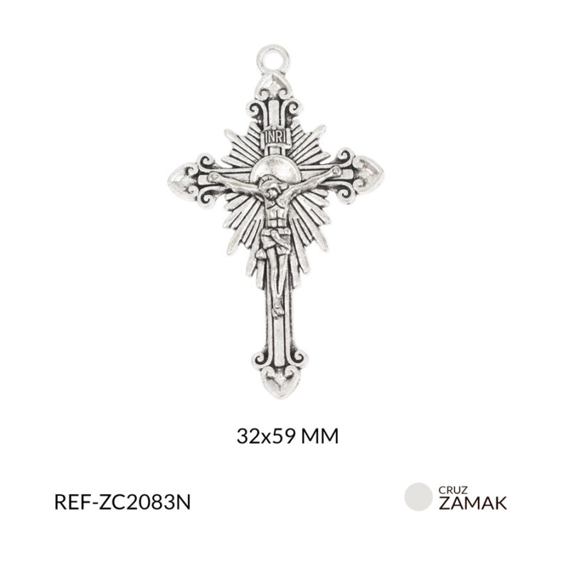 Cruz zamak luz de cristo 59x32mm paq x6 unidades