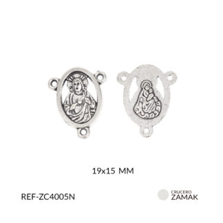 Crucero zamak sagrado corazón de Jesús 19x15mm paq x12 unidades