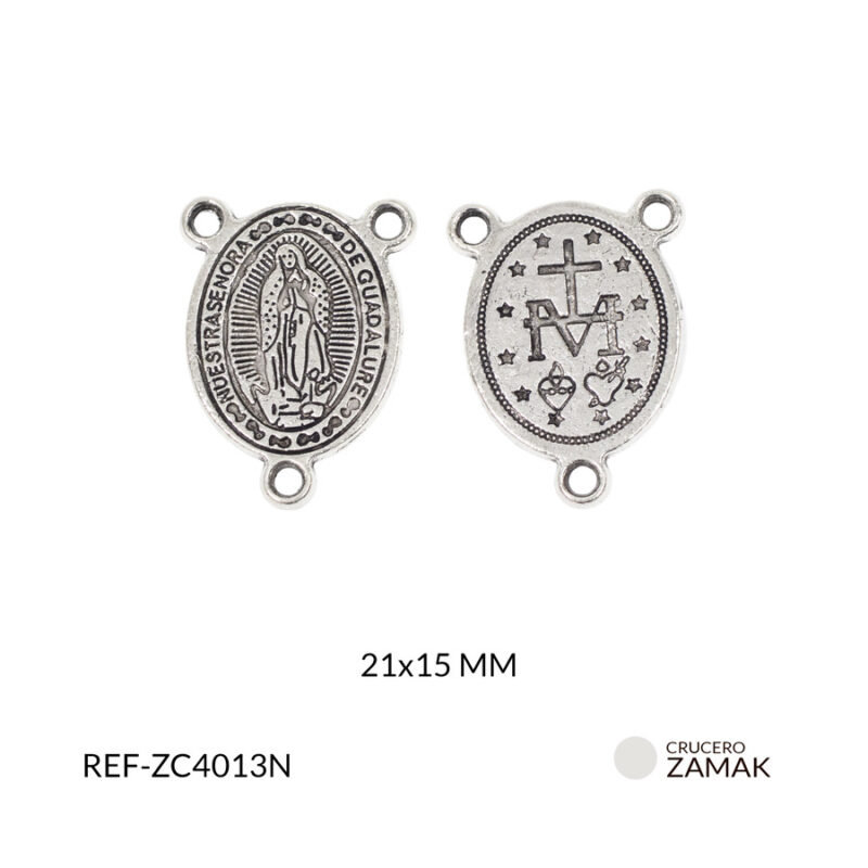 Crucero zamak virgen Guadalupe 21x15mm x 12und