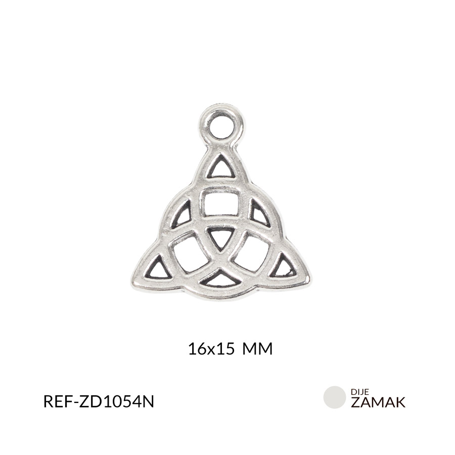 Dije en zamak nudo de bruja 16x15mm paquete x12 unidades