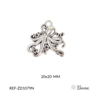 Dije zamak pulpo 20x20mm paquete x12 unidades