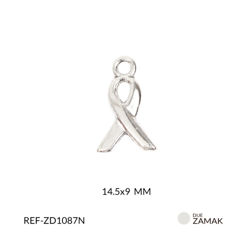 Dije zamak lazo lucha contra el cancer 14.5x9mm paq x12