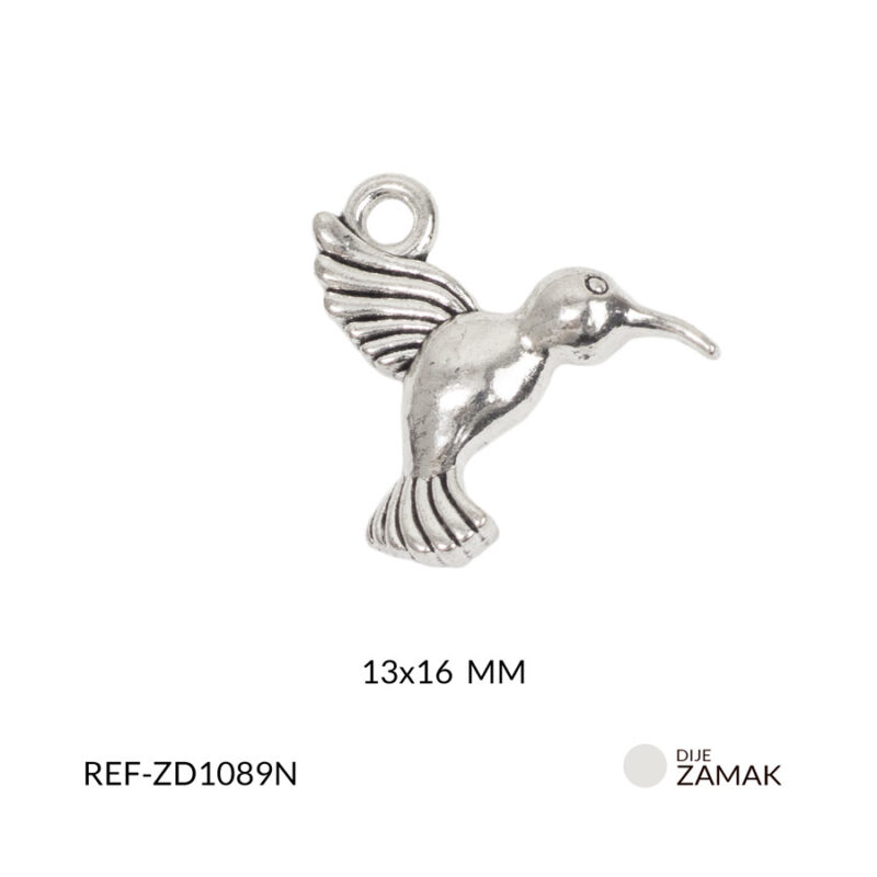 Dije zamak colibrí 13x18mm paq x12 unidades