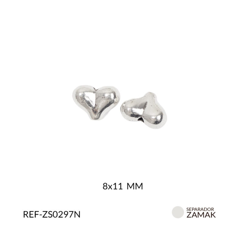 Separador zamak corazón inflado 8x11mm paq x12