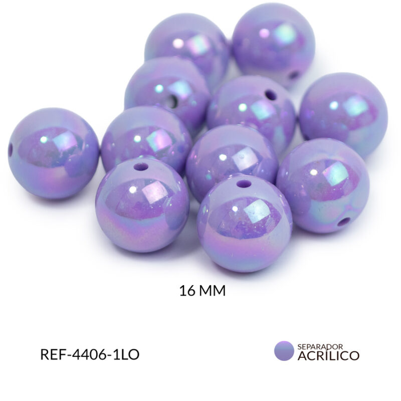 Abaco acrílico bola boreal lila 16mm x 500gramos