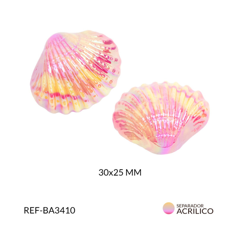 Separador acrílico concha fucsia mixta boreal 30x25mm x 2und