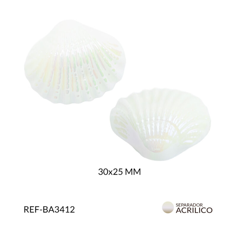 Separador acrílico concha blanco boreal 30x25mm x 2und