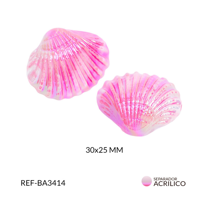 Separador acrílico concha fucsia boreal 30x25mm x 2und
